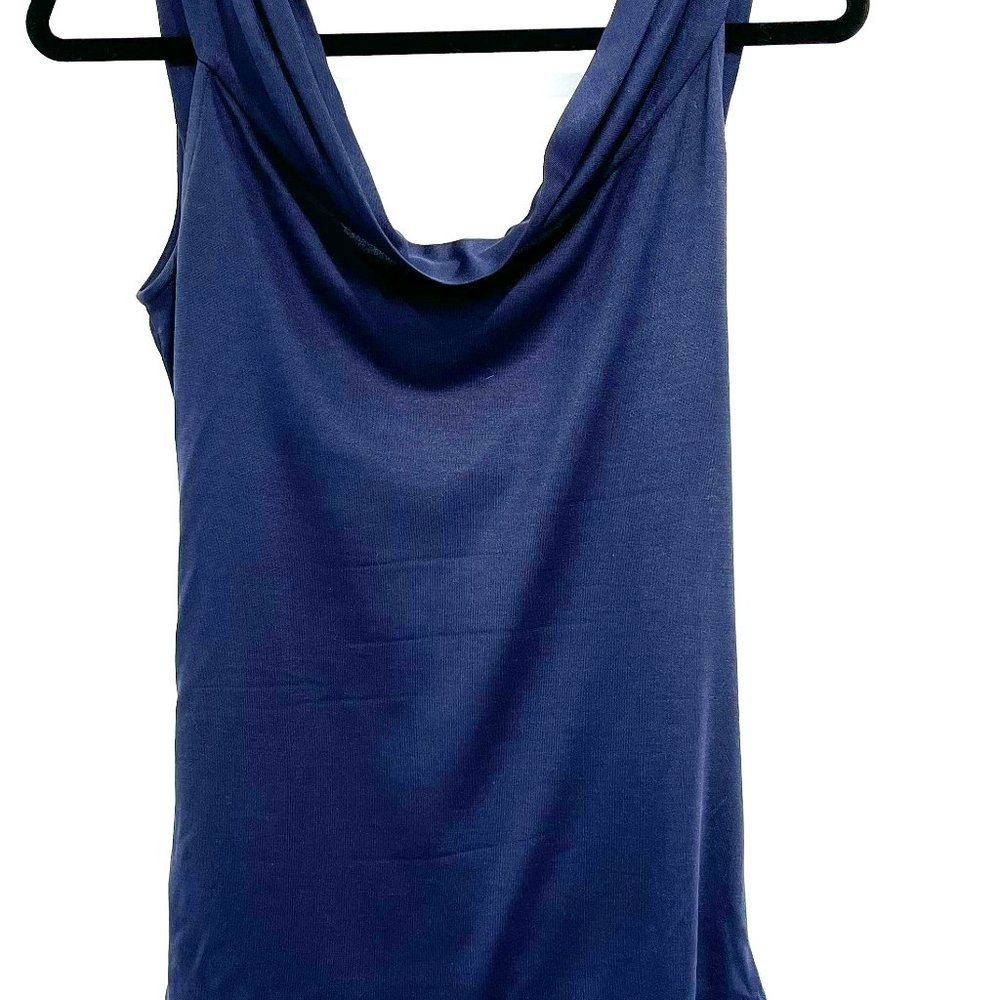 Dark Blue Sleeveless Silk Top Diane Von Furstenberg